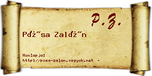 Pósa Zalán névjegykártya